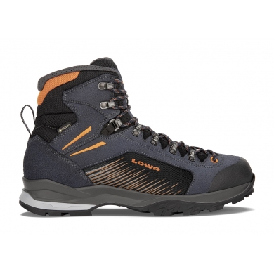 Lowa Hiking Shoes Vigo GTX (Trekking, Split Leather-Textile, Waterproof) Navy Blue/Orange Men